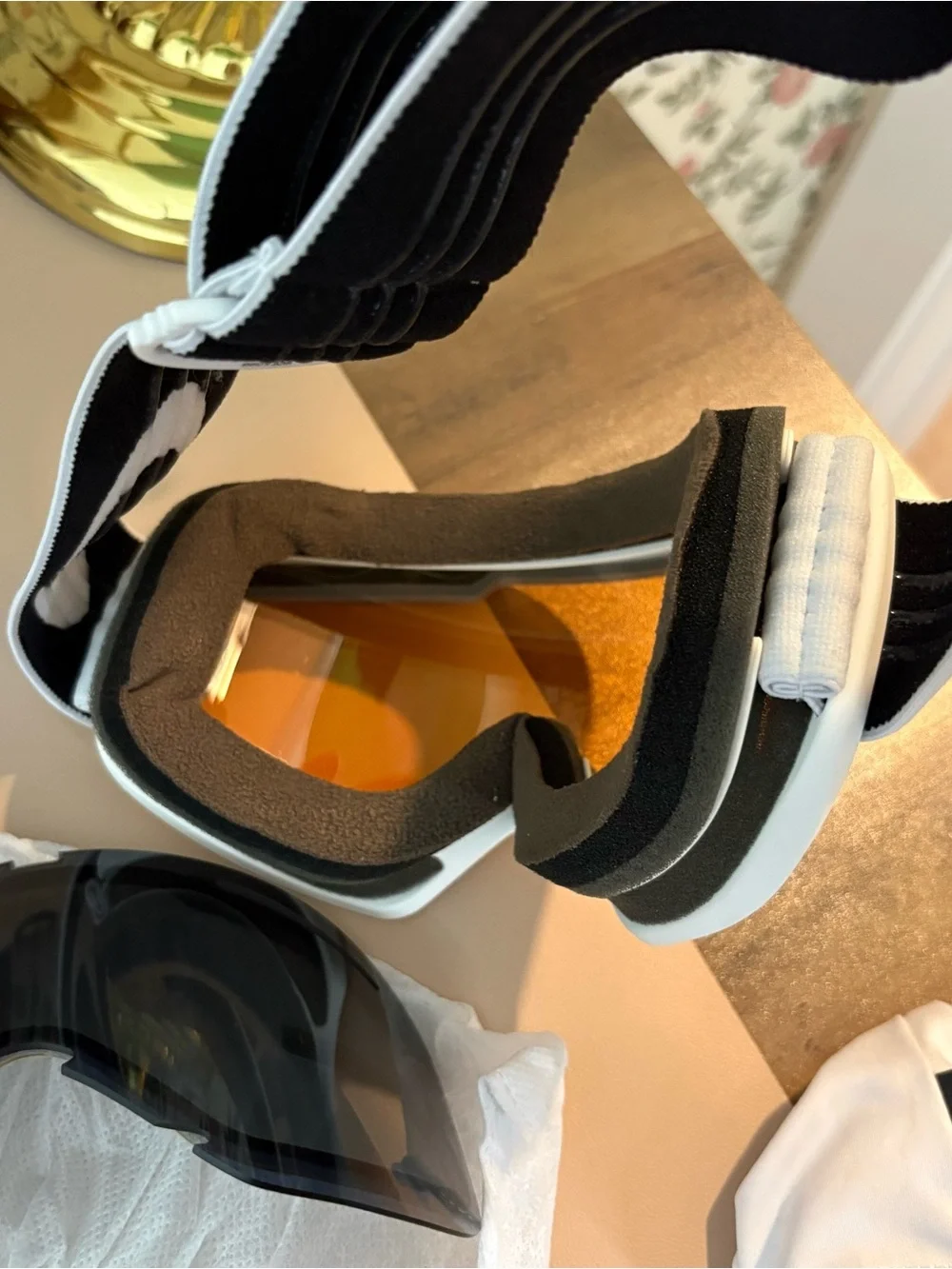 Oakley White Goggles with Amber Lens